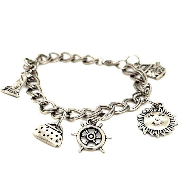 Silvertone Charm Bracelet - Picture 2 of 3